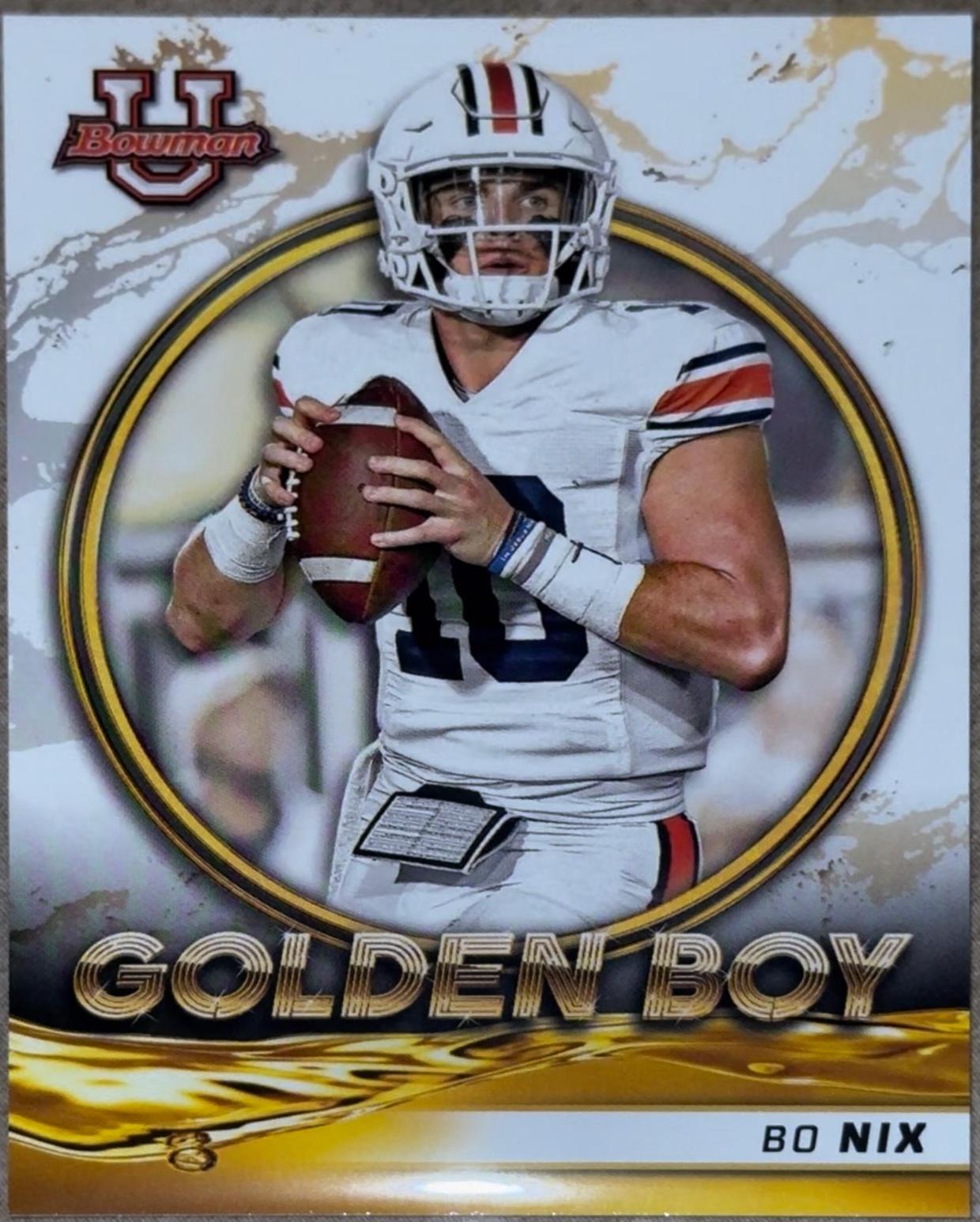 2021 Bowman University Golden Boy Bo Nix #GB-7 card