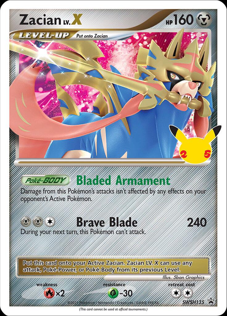 2021 Celebrations Zacian LV #SWSH135 card