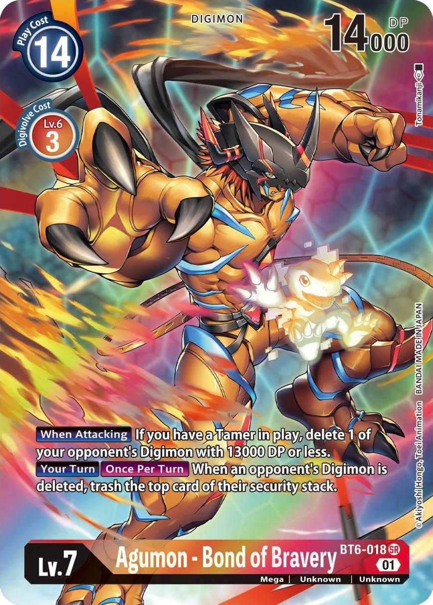 2021 Double Diamond Agumon - Bond of Bravery [Alternate Art] #BT6-018 card