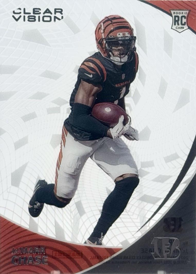 2021 Panini Chronicles Clear Vision Rookies Ja'Marr Chase #CVR-5 card