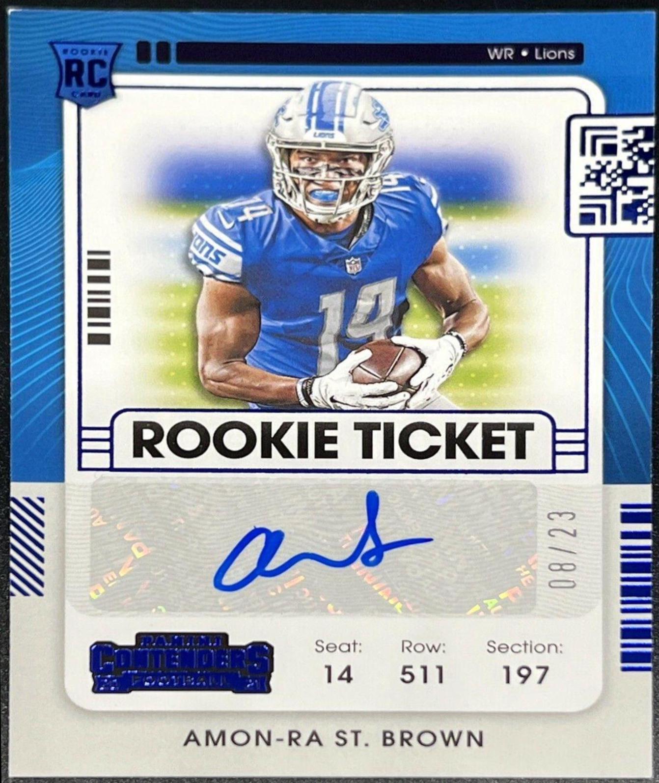2021 Panini Contenders Amon Ra St. Brown [Autograph] #131 card