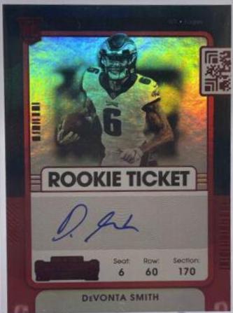 2021 Panini Contenders DeVonta Smith [Autograph] #107 card