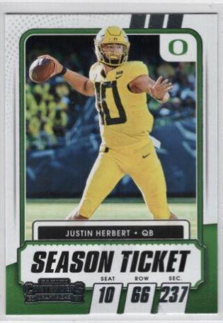 2021 Panini Contenders Draft Picks Justin Herbert #11 card