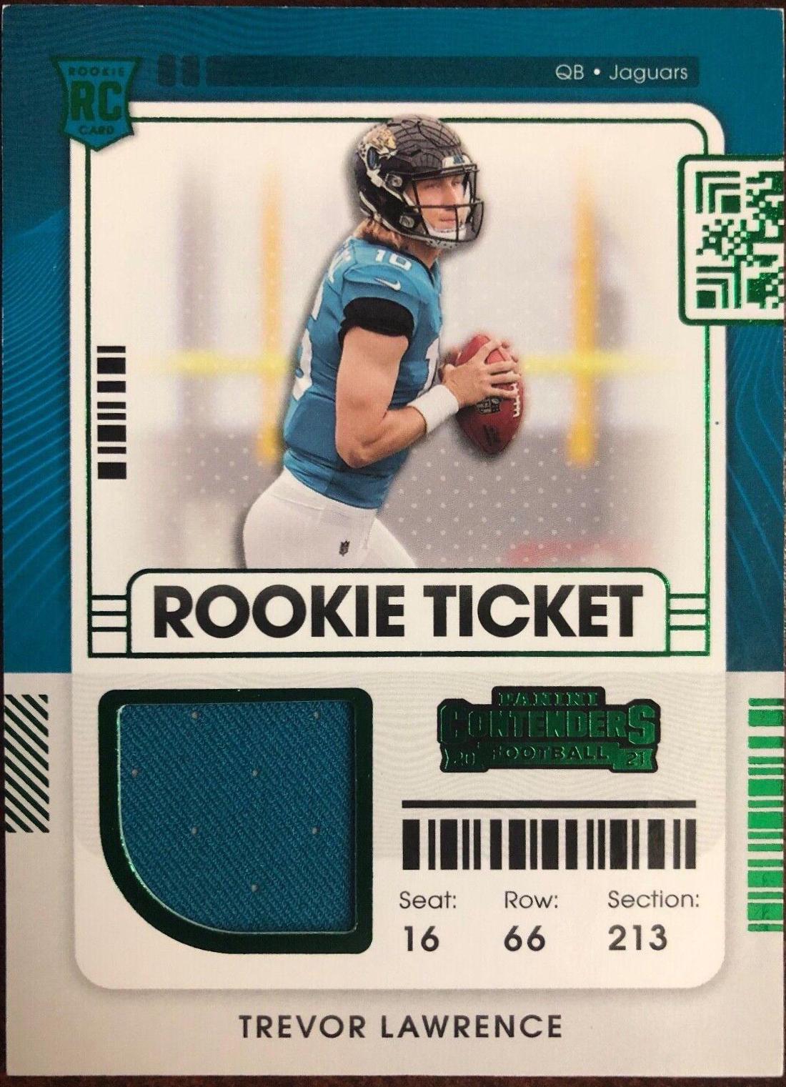 2021 Panini Contenders Rookie Ticket Swatches Trevor Lawrence #RTS-TRL card