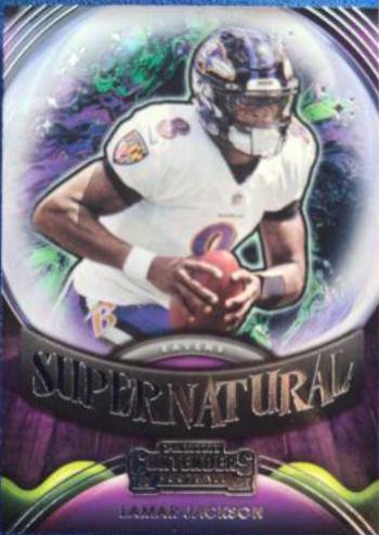 2021 Panini Contenders Supernatural Lamar Jackson #SN-LJA card