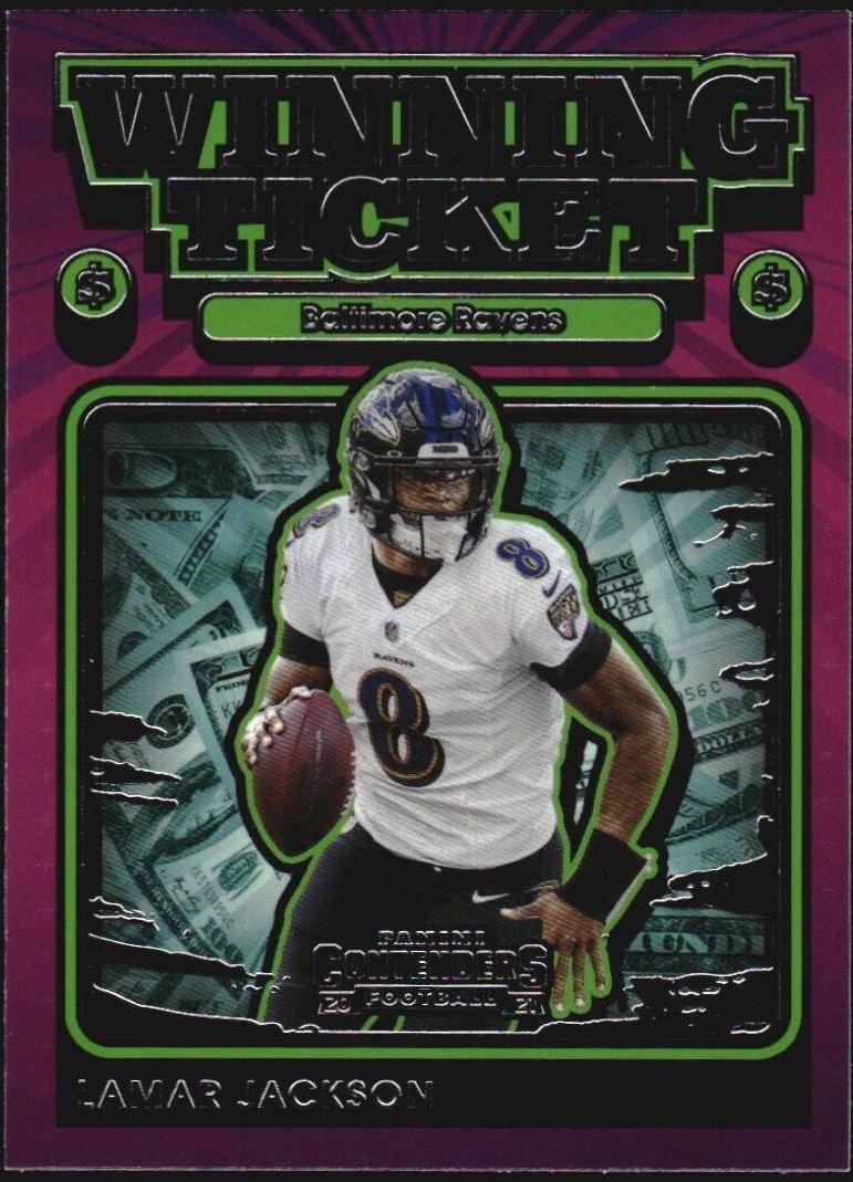 2021 Panini Contenders Winning Ticket Lamar Jackson #WT-LJA card
