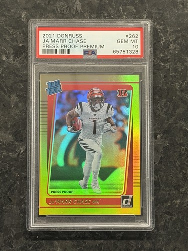 2021 Panini Donruss Ja'Marr Chase [Press Proof Premium] #262 card