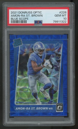 2021 Panini Donruss Optic Amon Ra St. Brown [Blue Scope] #228 card