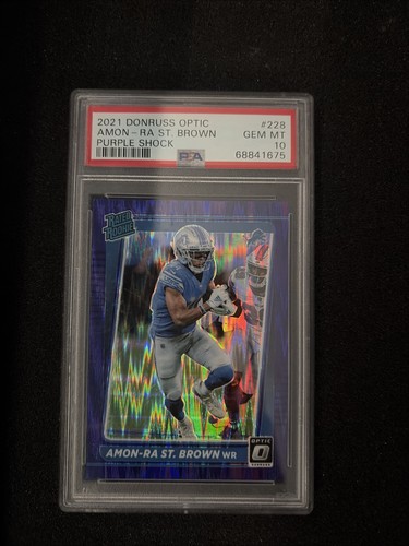 2021 Panini Donruss Optic Amon Ra St. Brown [Purple Shock] #228 card