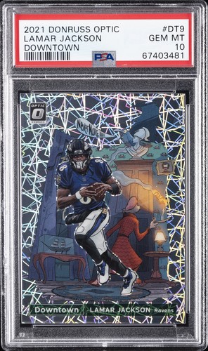 2021 Panini Donruss Optic Downtown Lamar Jackson #DT-9 card