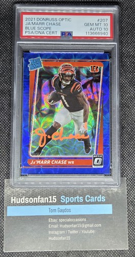 2021 Panini Donruss Optic Ja'Marr Chase [Blue Scope] #207 card