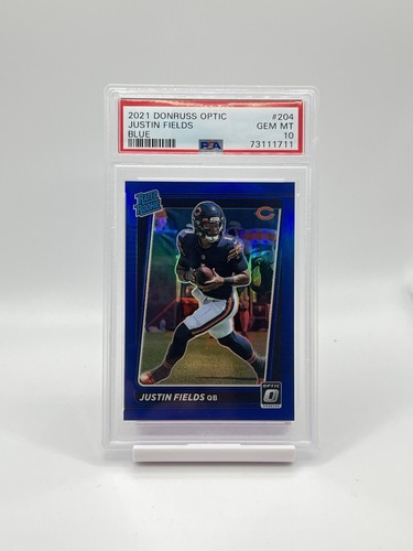 2021 Panini Donruss Optic Justin Fields [Blue] #204 card