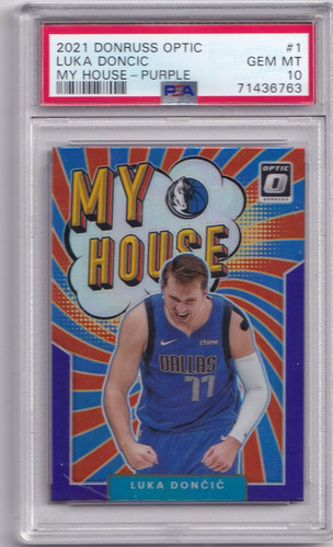 2021 Panini Donruss Optic My House Luka Doncic [Purple] #1 card