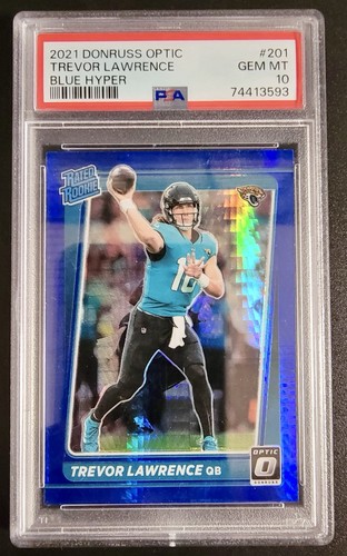 2021 Panini Donruss Optic Trevor Lawrence [Blue Hyper] #201 card