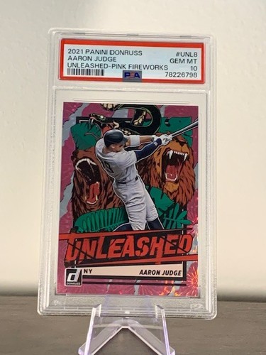 2021 Panini Donruss Unleashed Aaron Judge [Pink Fireworks] #UNL8 card
