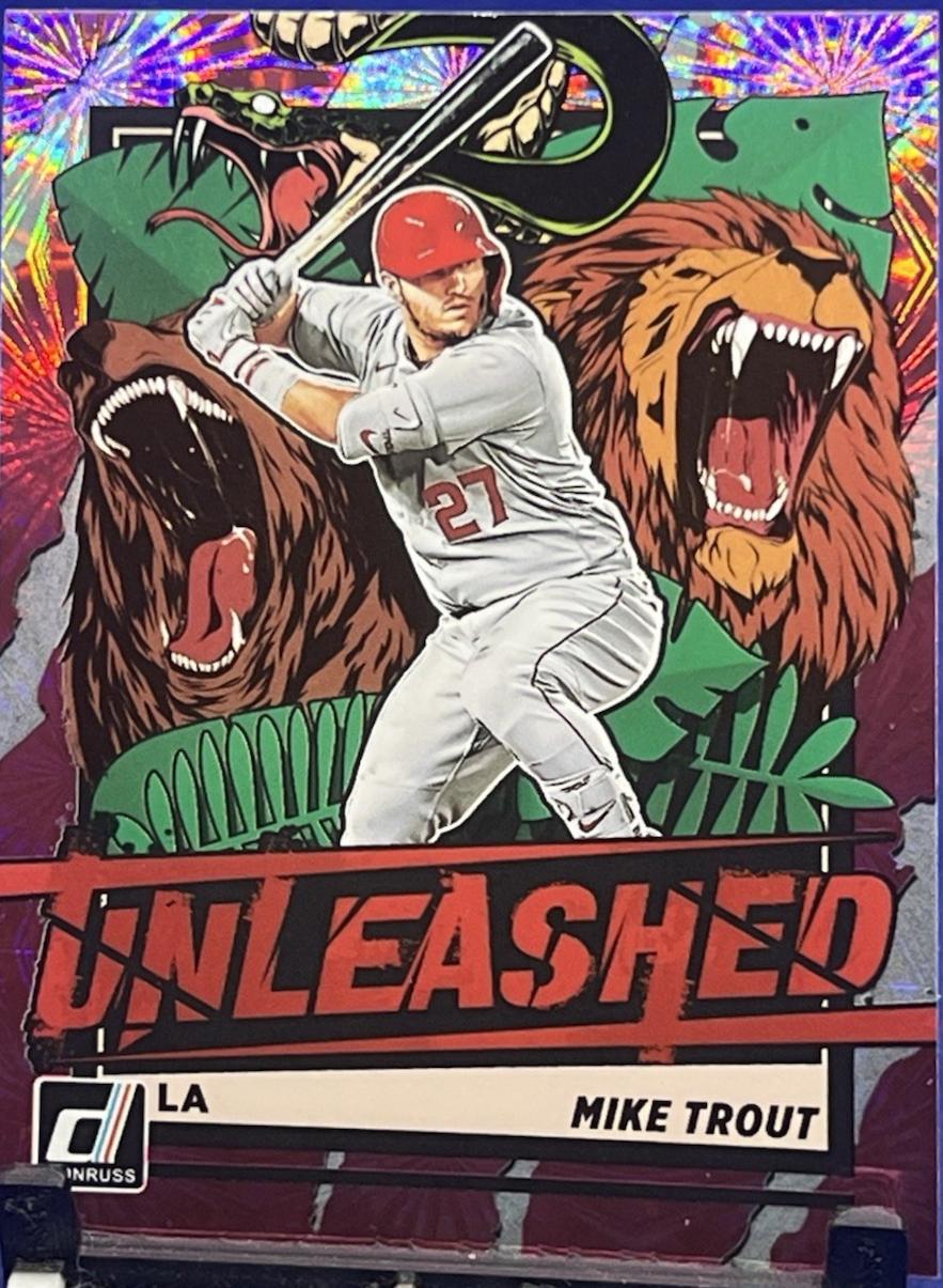 2021 Panini Donruss Unleashed Mike Trout [Pink Fireworks] #UNL2 card