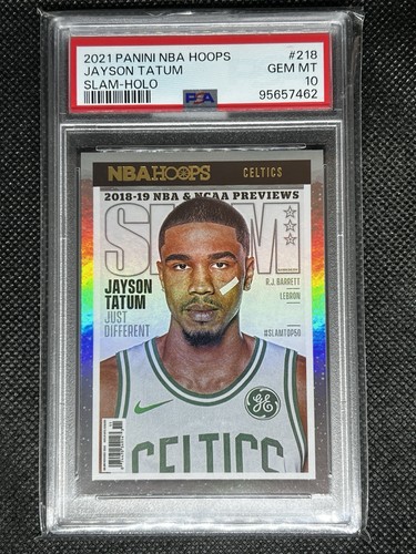 2021 Panini Hoops SLAM Jayson Tatum [Holo] #218 card