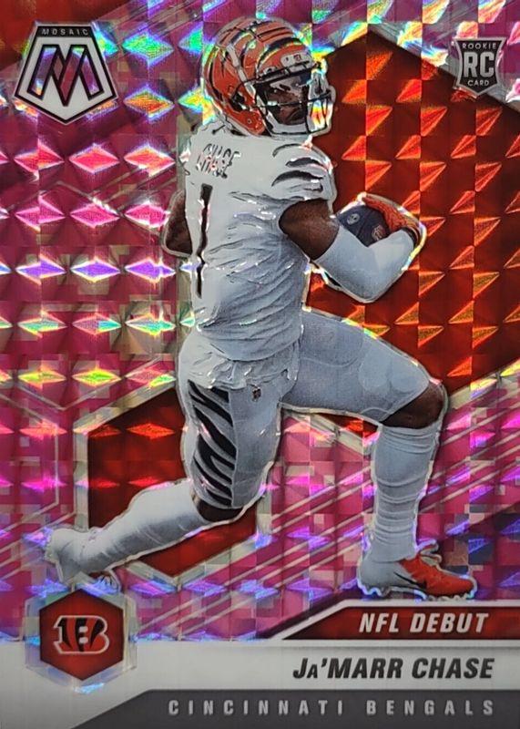 2021 Panini Mosaic Ja'Marr Chase [Camo Pink Mosaic] #247 card