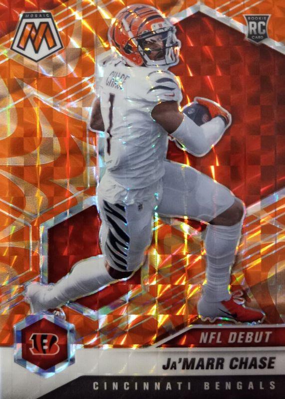 2021 Panini Mosaic Ja'Marr Chase [Reactive Orange Mosaic] #247 card
