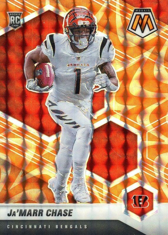 2021 Panini Mosaic Ja'Marr Chase [Reactive Orange Mosaic] #307 card