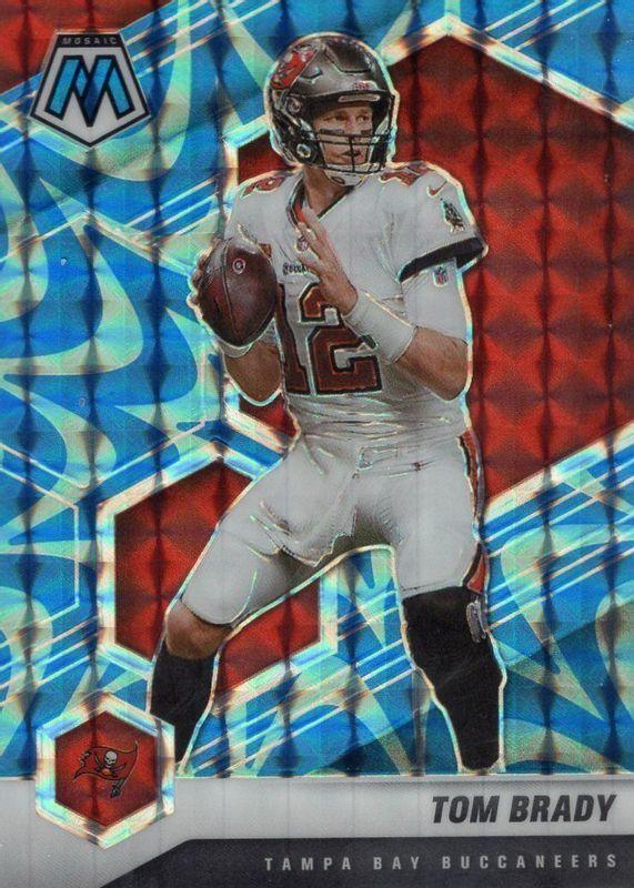 2021 Panini Mosaic Tom Brady [Reactive Blue Mosaic] #186 card