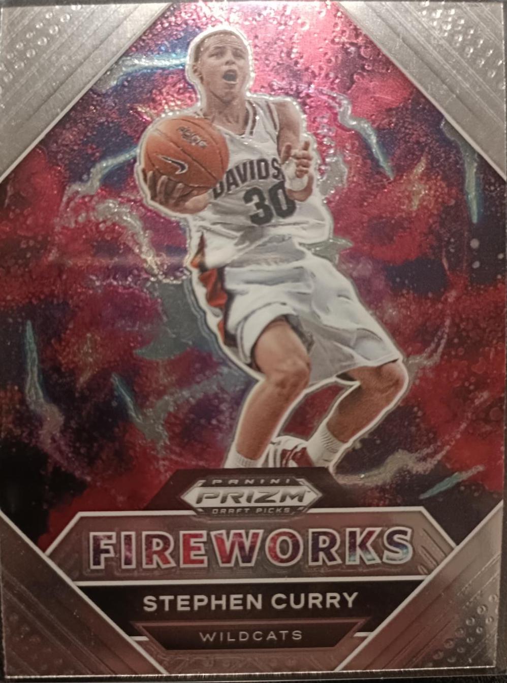 2021 Panini Prizm Draft Picks Fireworks Stephen Curry #20 card