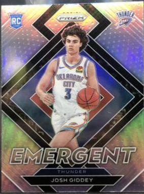 2021 Panini Prizm Emergent Josh Giddey [Silver Prizm] #7 card