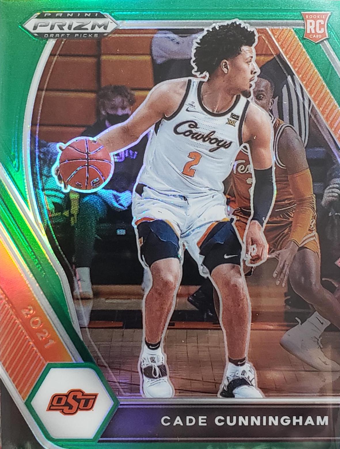 2021 Panini Prizm Instant Impact Cade Cunningham [Green Prizm] #1 card