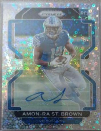 2021 Panini Prizm No Huddle Amon Ra St. Brown [Autograph Prizm] #358 card
