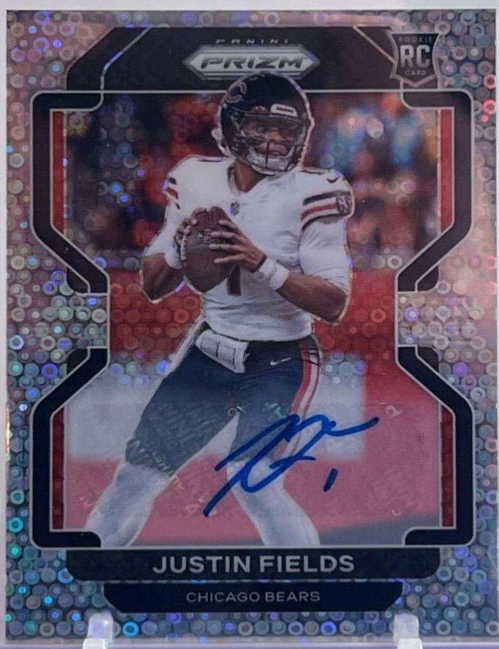 2021 Panini Prizm No Huddle Justin Fields [Autograph Prizm] #334 card