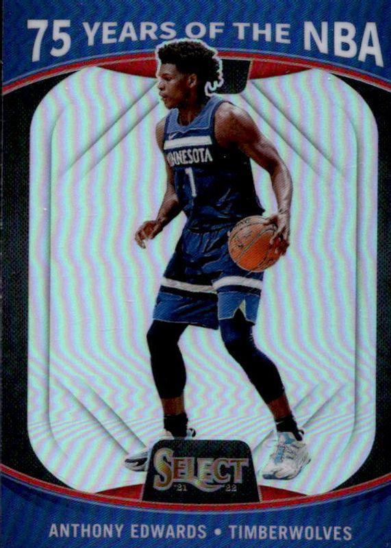 2021 Panini Select 75 Years of the NBA Anthony Edwards #59 card