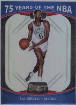 2021 Panini Select 75 Years of the NBA Bill Russell #65 card