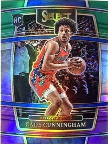 2021 Panini Select Cade Cunningham [Green White Purple Prizm] #11 card