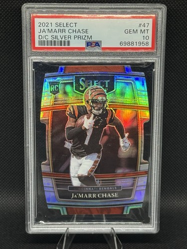 2021 Panini Select Ja'Marr Chase [Silver Die Cut] #47 card