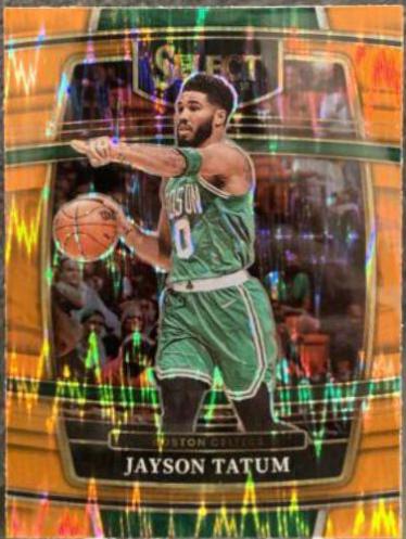 2021 Panini Select Jayson Tatum [Orange Flash Prizm] #77 card