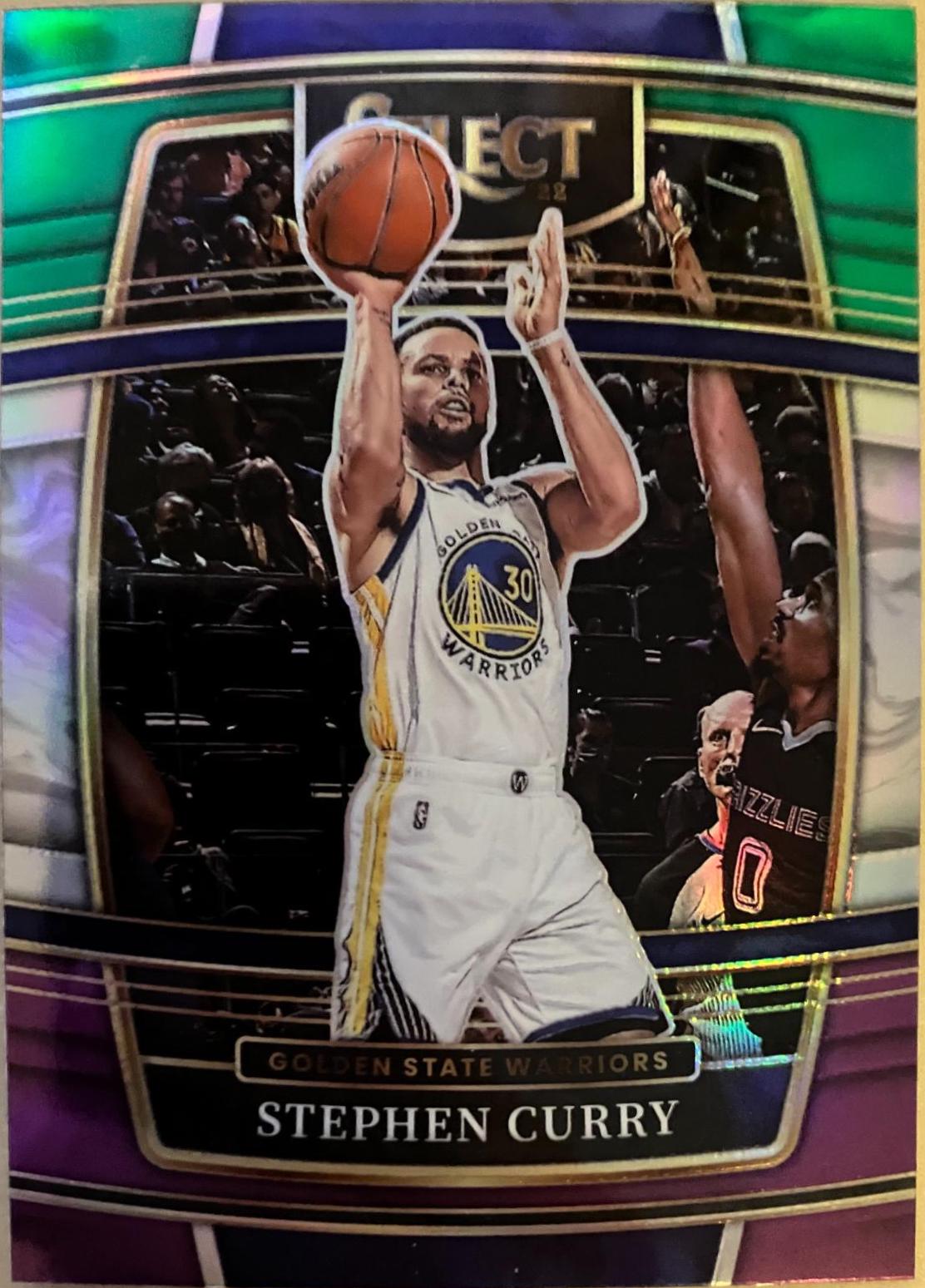 2021 Panini Select Stephen Curry [Green White Purple Prizm] #94 card