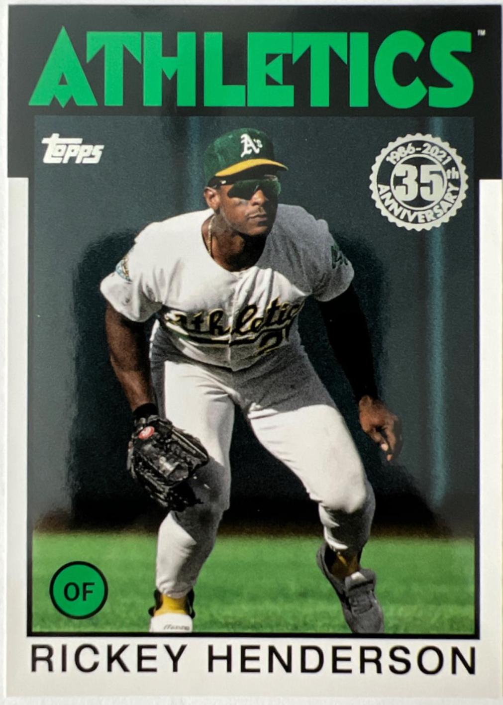 2021 Topps 1986 35th Anniversary Rickey Henderson #86B-80 card