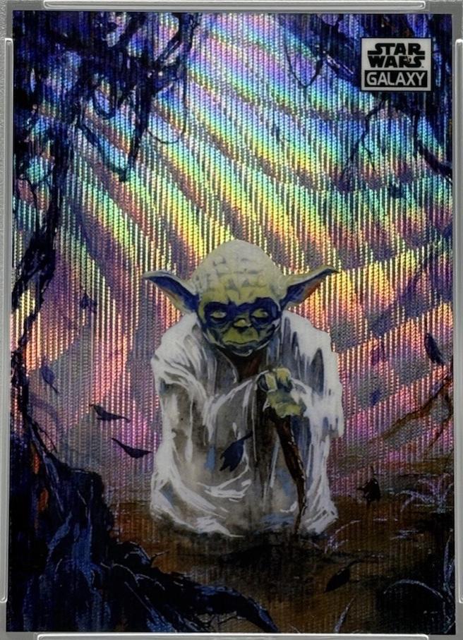 2021 Topps Chrome Galaxy Yoda on Dagobah [Wave Refractor] #44 card