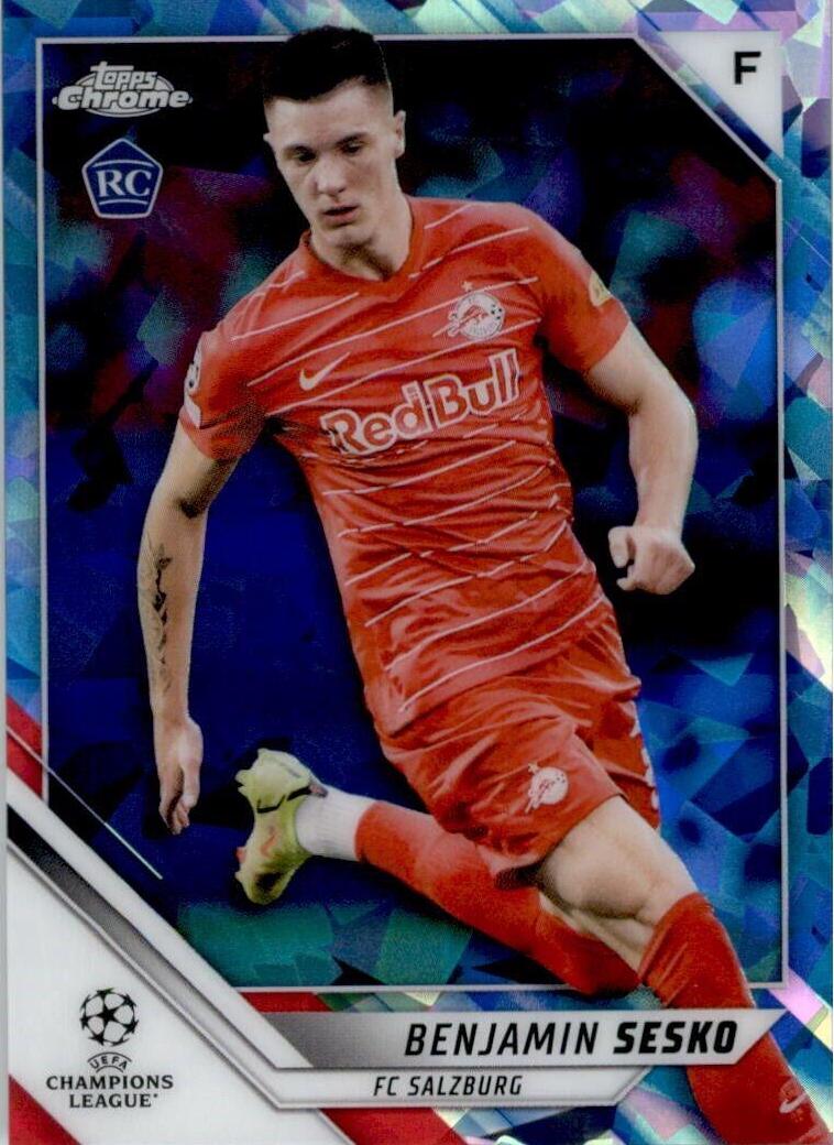 2021 Topps Chrome Sapphire UEFA Champions League Benjamin Sesko #187 card