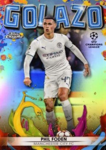 2021 Topps Chrome UEFA Champions League Golazo Phil Foden #G-4 card