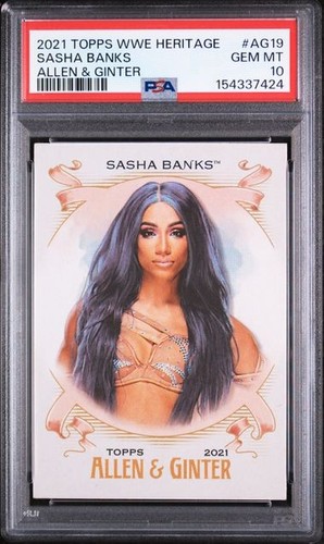 2021 Topps Heritage WWE Allen & Ginter Sasha Banks #AG-19 card