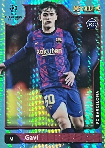 2021 Topps Merlin Chrome UEFA Gavi [Aqua Prism] #107 card