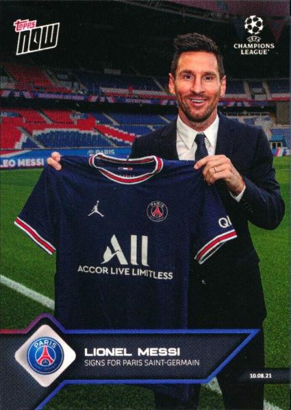 2021 Topps Now UEFA Champions League Lionel Messi #12 card