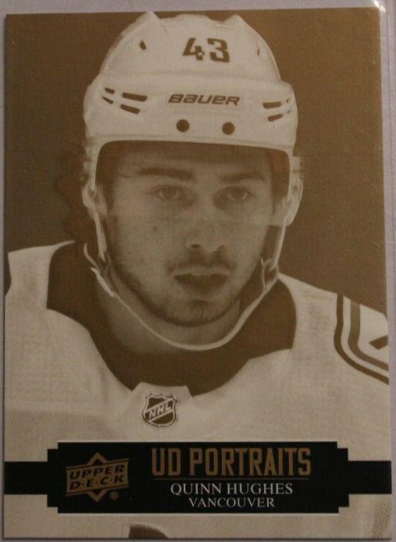 2021 Upper Deck UD Portraits Quinn Hughes #P-1 card