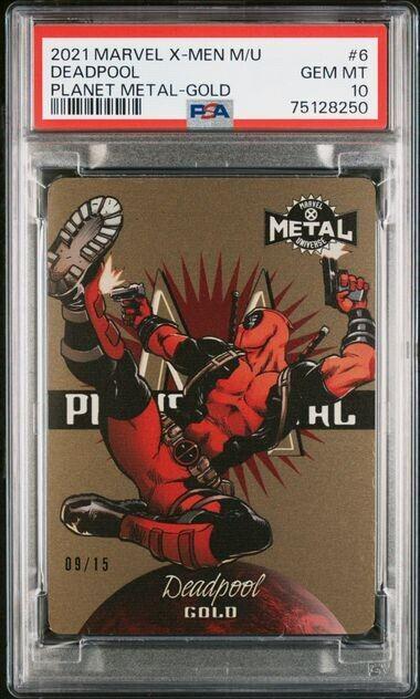 2021 X-Men Metal Universe Planet Metal Deadpool [Gold] #6 card