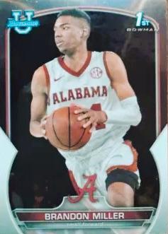2022 Bowman Chrome University Brandon Miller #80 card