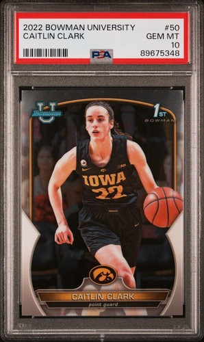 2022 Bowman Chrome University Caitlin Clark #50 card