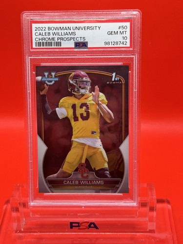 2022 Bowman Chrome University Caleb Williams #50 card