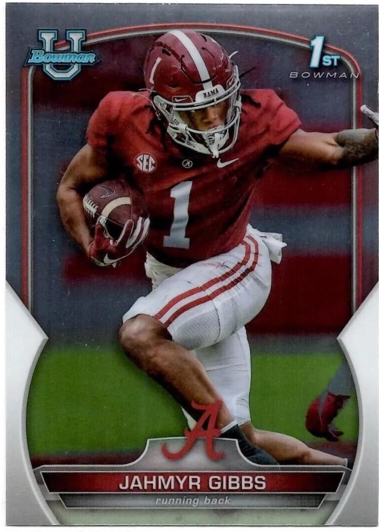 2022 Bowman Chrome University Jahmyr Gibbs #82 card