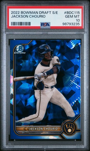 2022 Bowman Draft Chrome Jackson Chourio [Sapphire] #BDC-115 card
